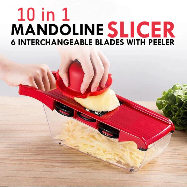 10 in 1 mandoline slicer vegetable fruit cutter multifunction kitchen chopper with stainless steel blades