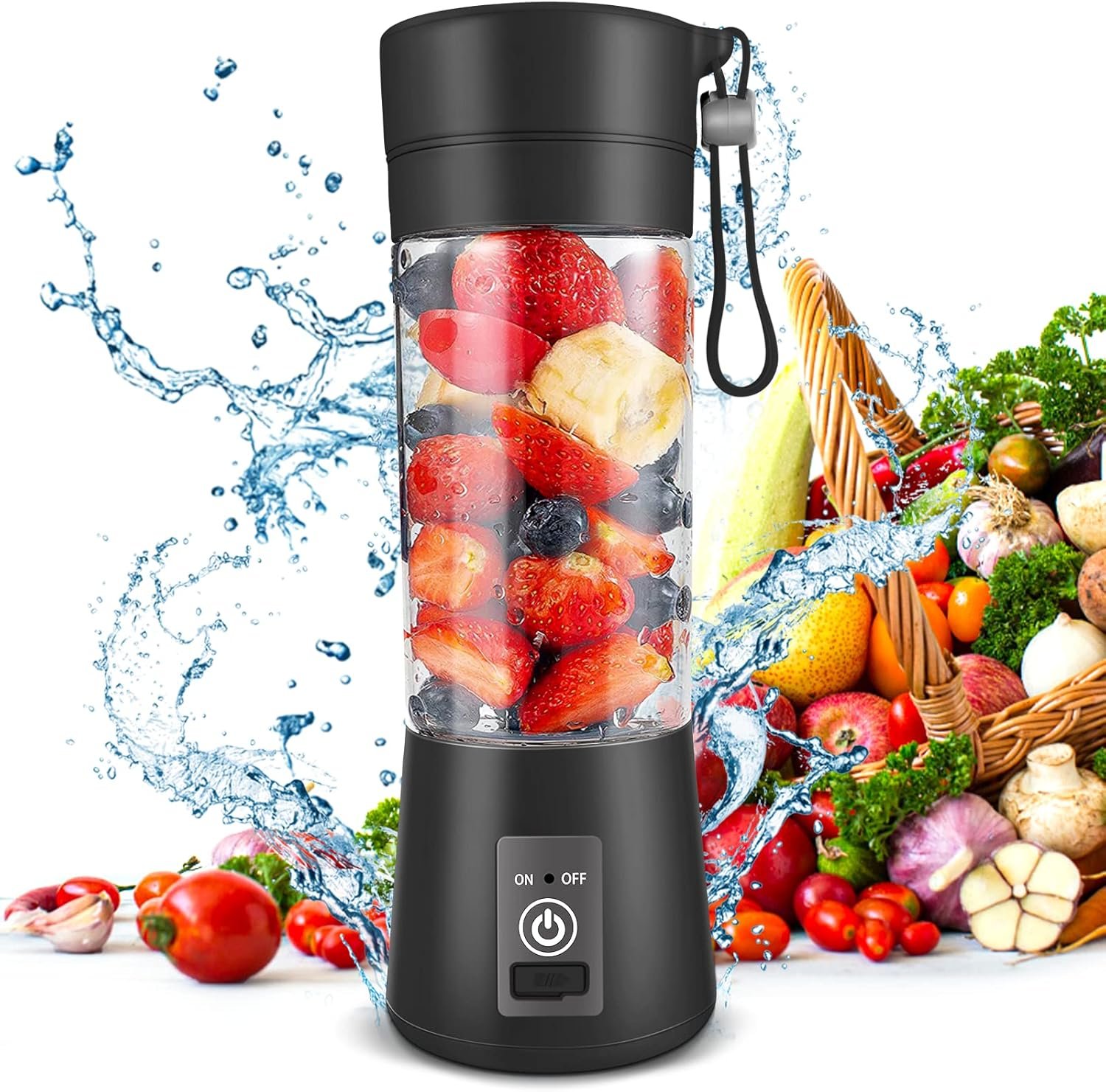 Portable USB Rechargeable Blender – Mini Personal Smoothie Maker with 6 Blades