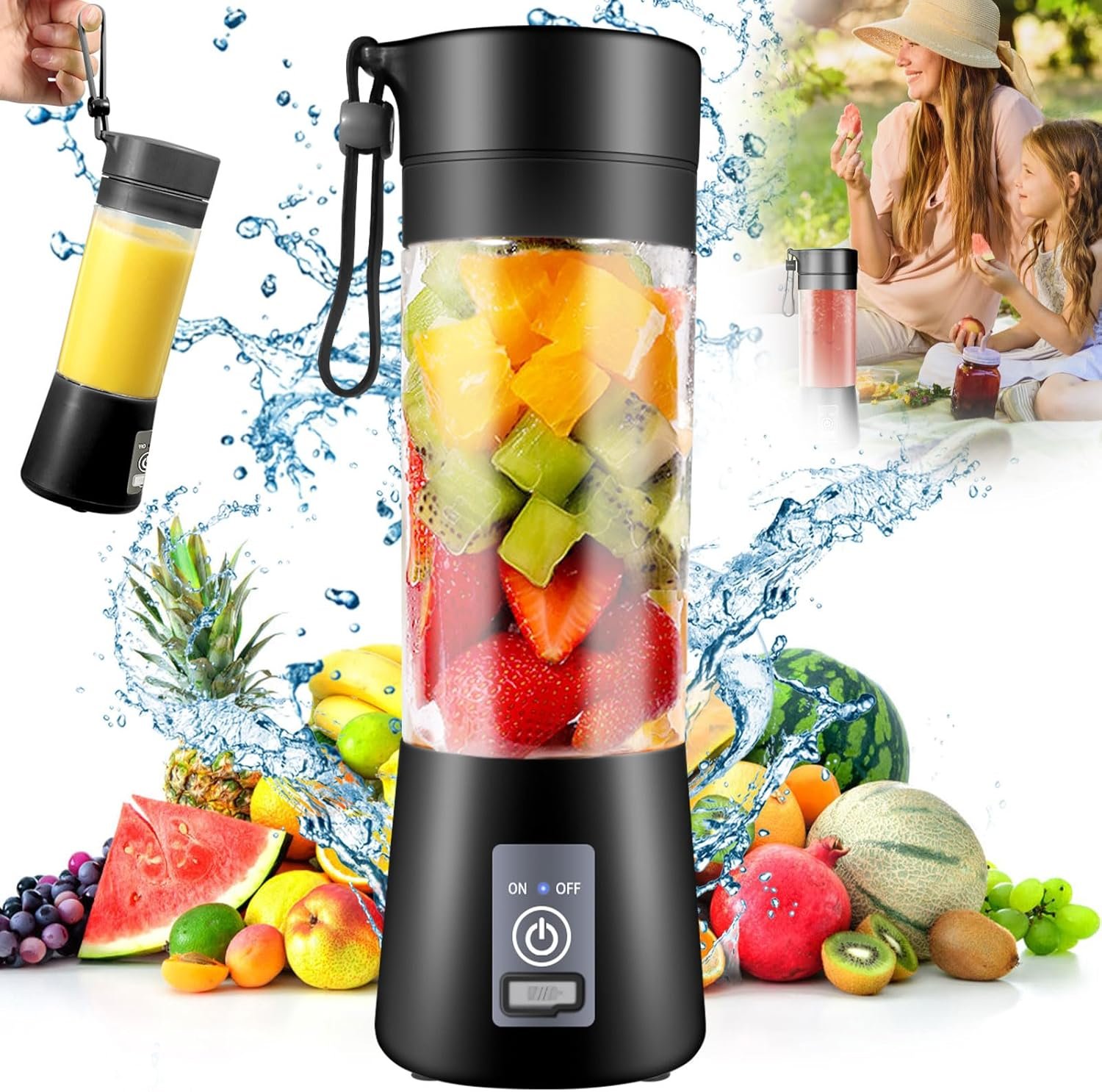 Mini Portable Usb Rechargeable Juicer Blender Mini Portable USB Rechargeable Juicer Blender 6 Blades 380ml Smoothie Maker